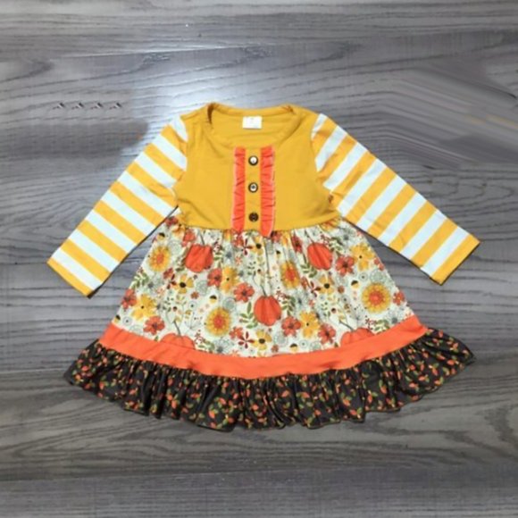 Boutique Pumpkin Girls Long Sleeve Dress - Picture 1 of 2